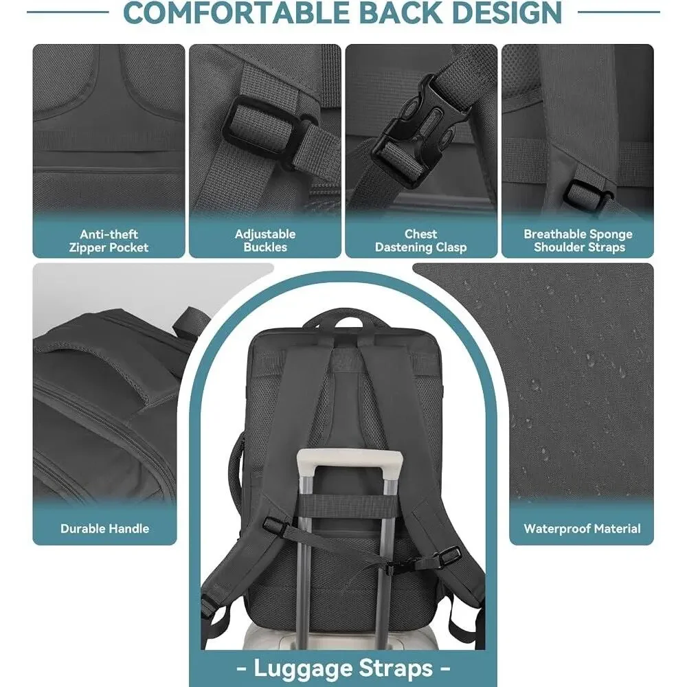 AREYTECO 50L Expandable Travel Backpack – Flight Approved Carry-On
